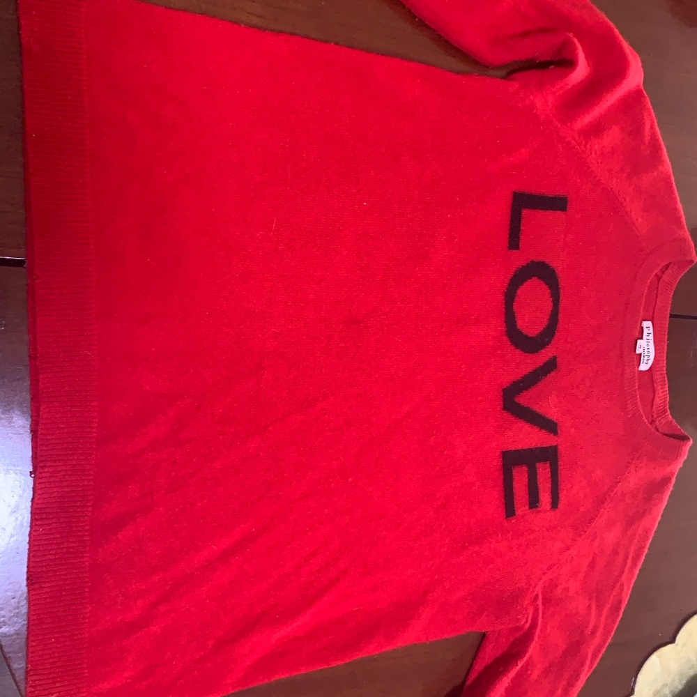 Philosophy Cashmere, Cherry Red, Size Medium.